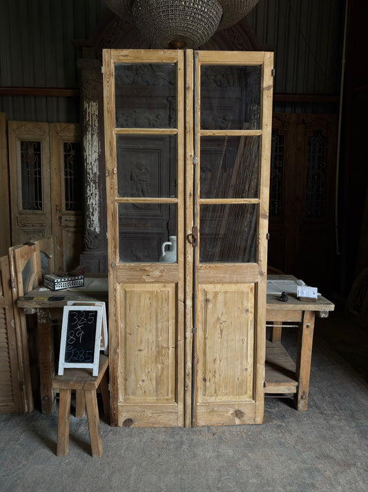 6 Lite European Antique Glass French Doors - 38.5x89 J285