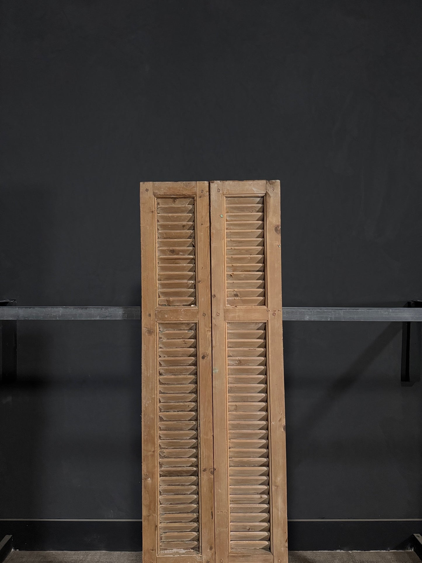 Antique Louvered Double Doors - 21.5x79.25 - N293