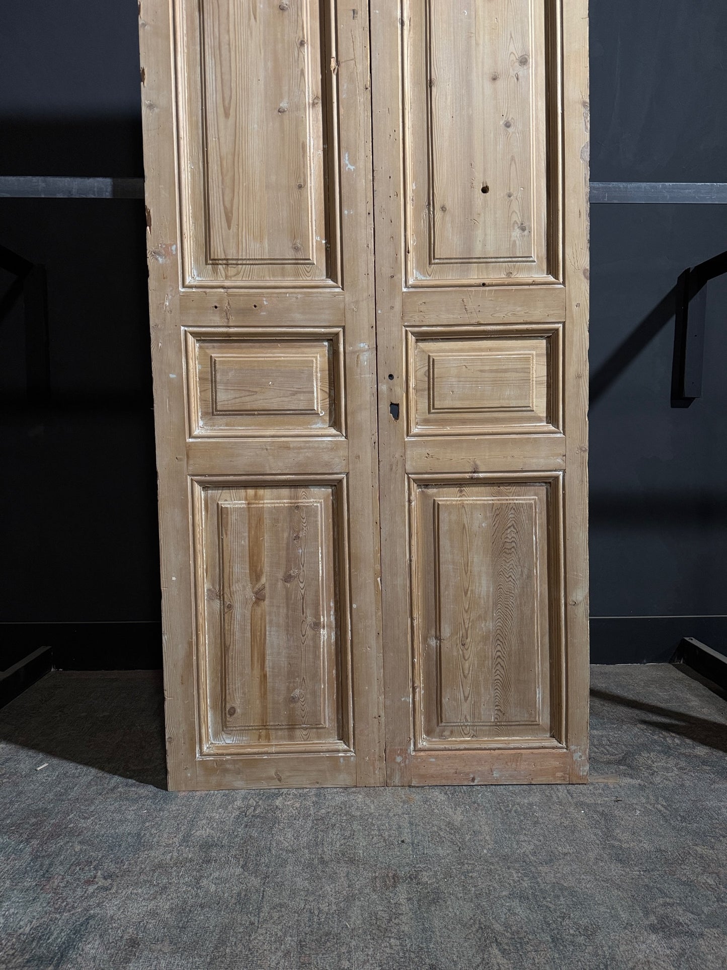 Antique 3 Panel Solid Double Doors - 42.5x100 - N239