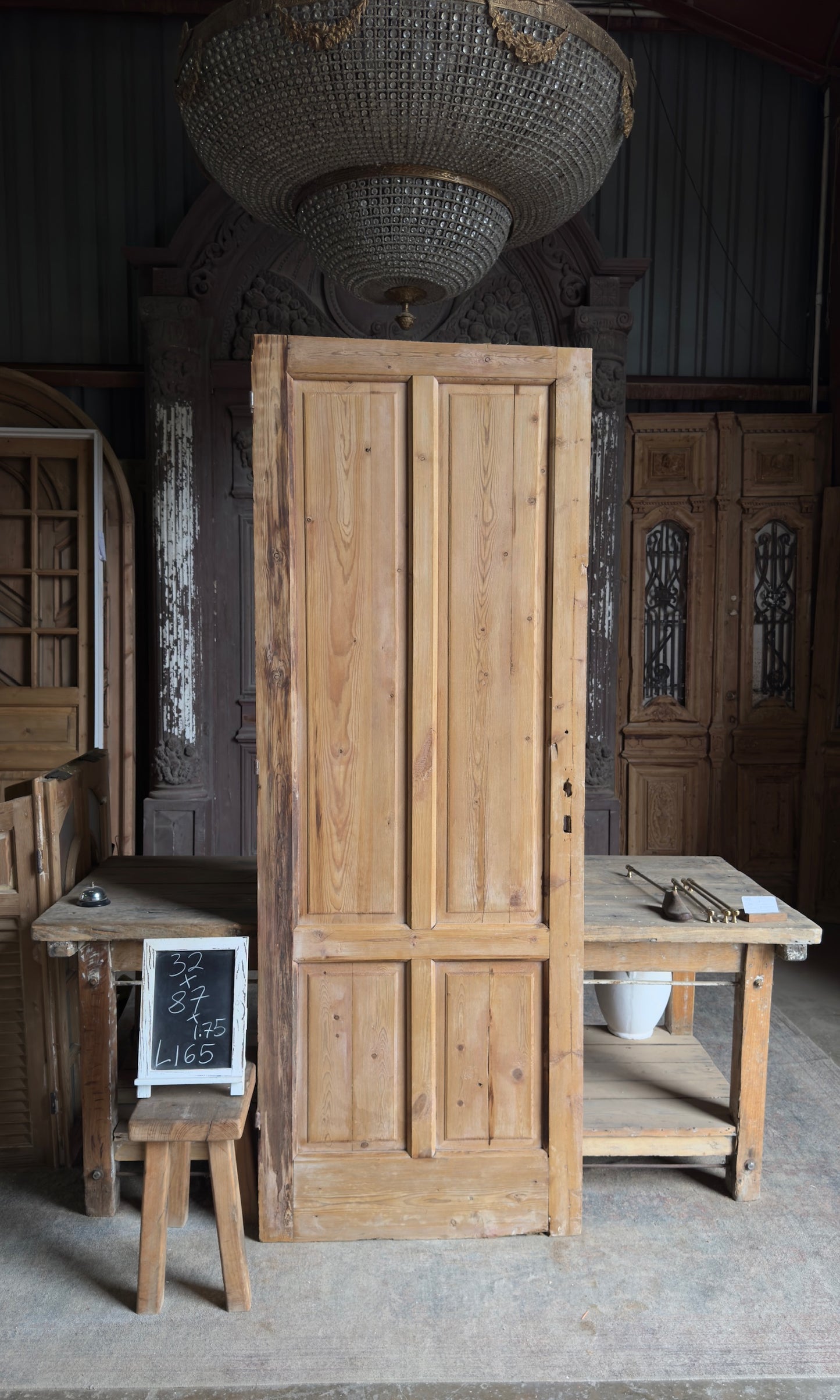 4 Panel Single Solid Antique Door - 32x87 - L165