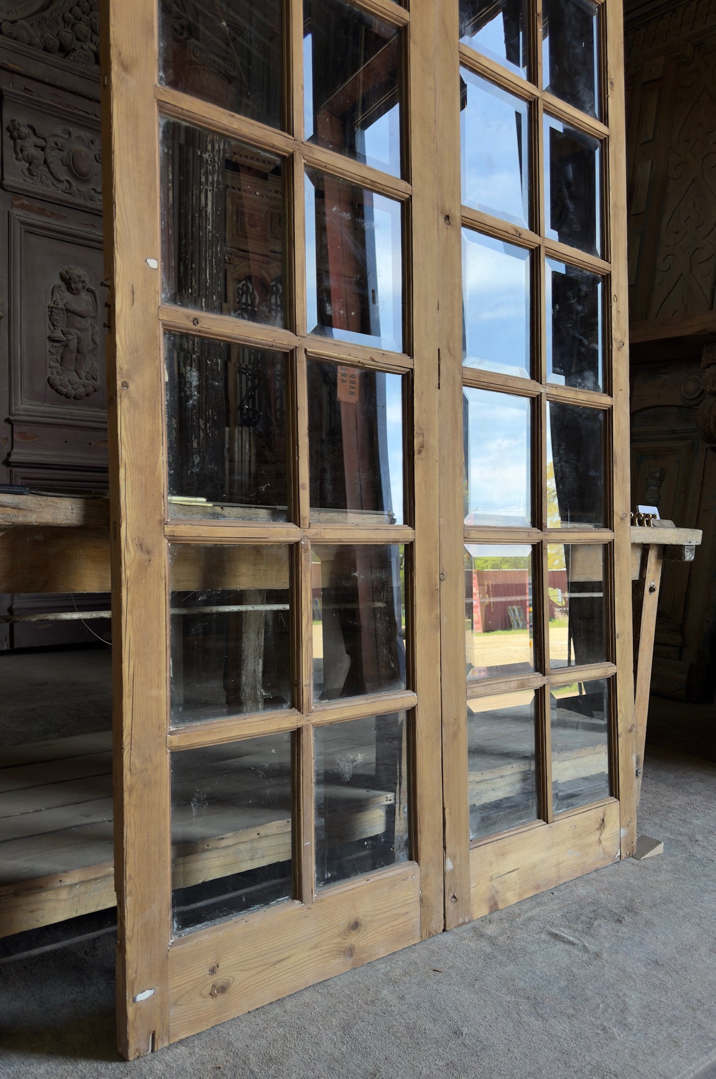 Antique Beveled Glass French Doors - 49.75x82.5 - L544