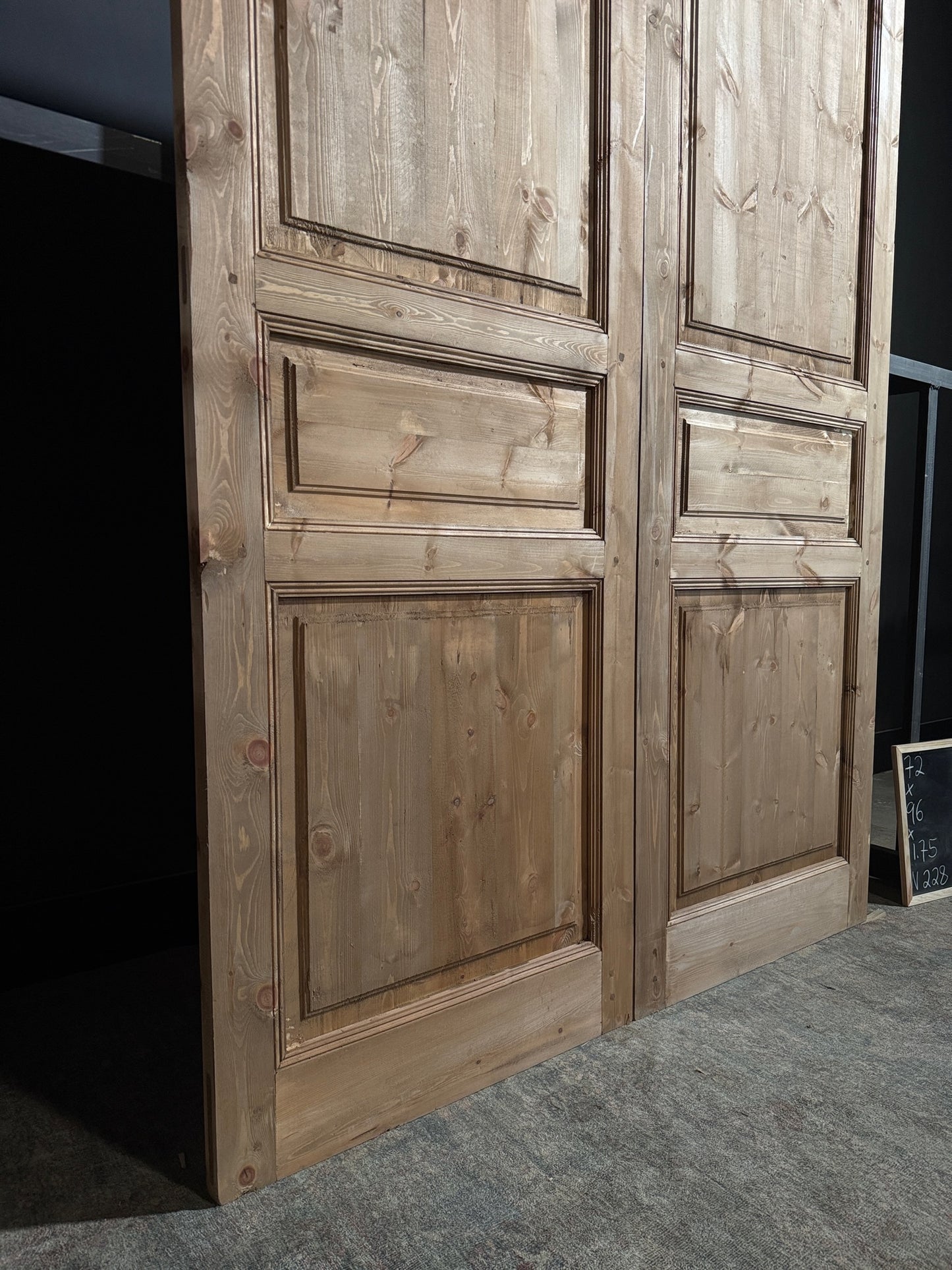 Handcrafted 3 Panel Solid French Doors - 72x96 N228