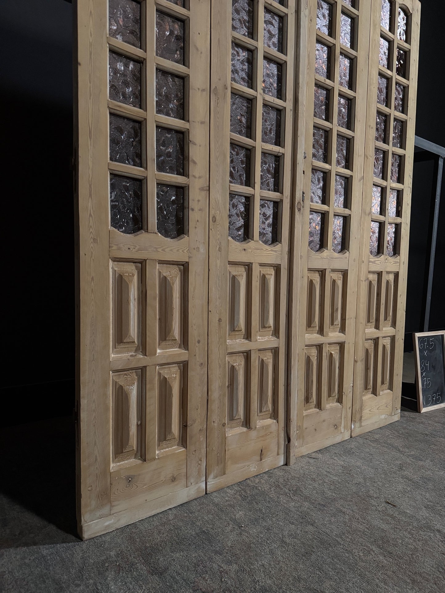 Antique Obscured Glass 14 Lite Bi-Fold Doors - 67.5x84 - N375