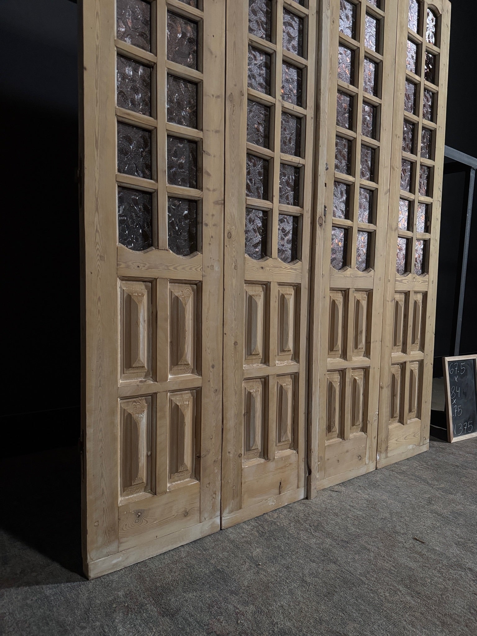Antique Obscured Glass 14 Lite Bi-Fold Doors - 67.5x84 - N375