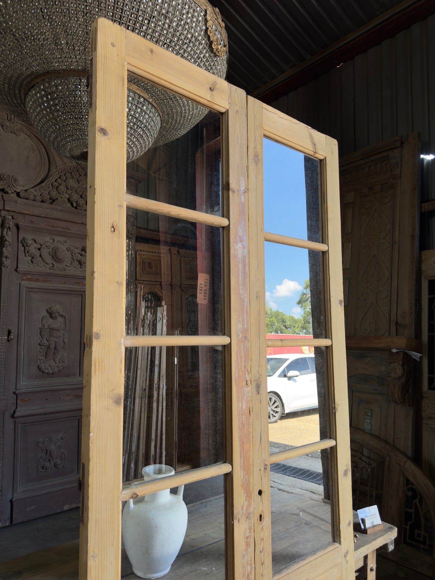 8 Lite European Antique Glass French Doors - 43.5x99 K287