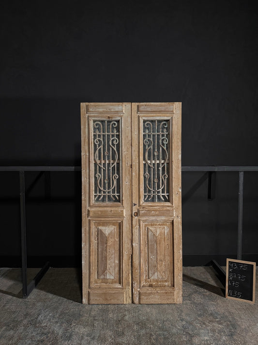 Antique Iron French Doors - 43.75x89.75 - N35