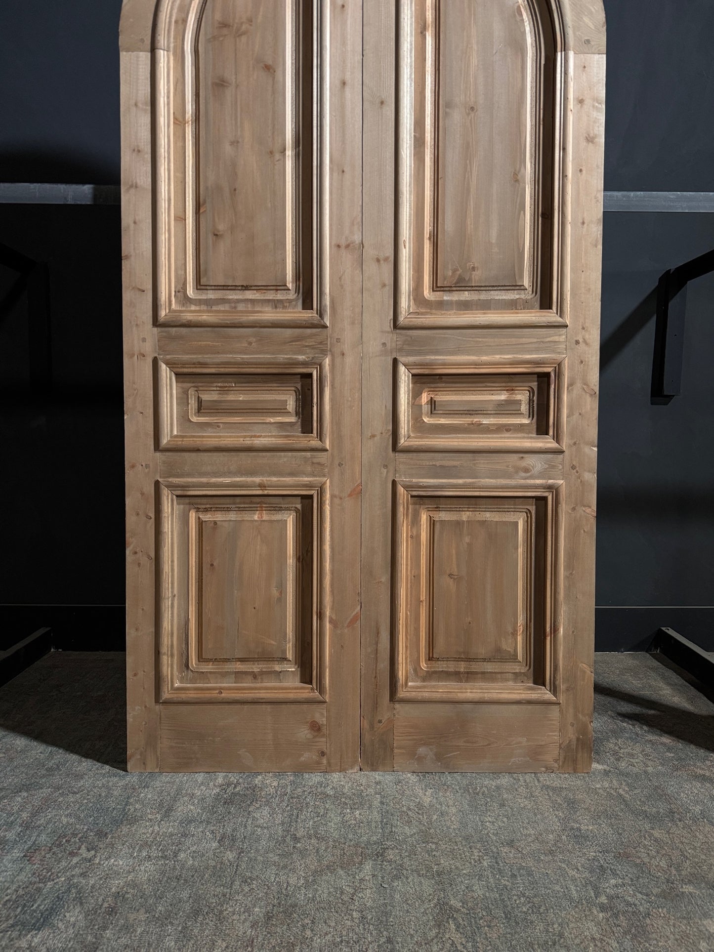 Handcrafted 3 Panel Arched Double Doors - 48x96 - N191