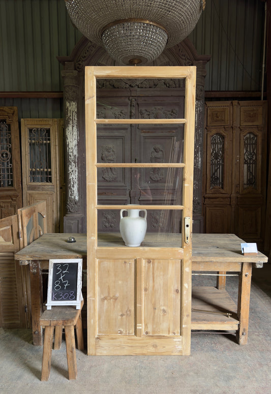 4 Lite Antique Glass Single Door - 32x87 K308