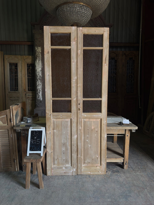 19th Century Antique Glass French Doors - 38x90.5 J268