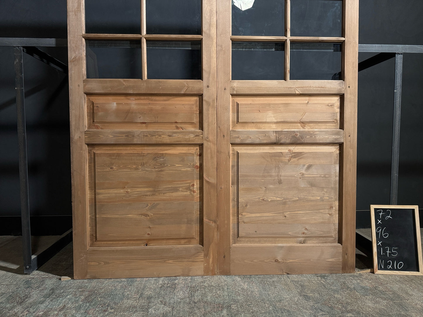 Handcrafted 8 Lite Glass French Doors - 72x96 - N210