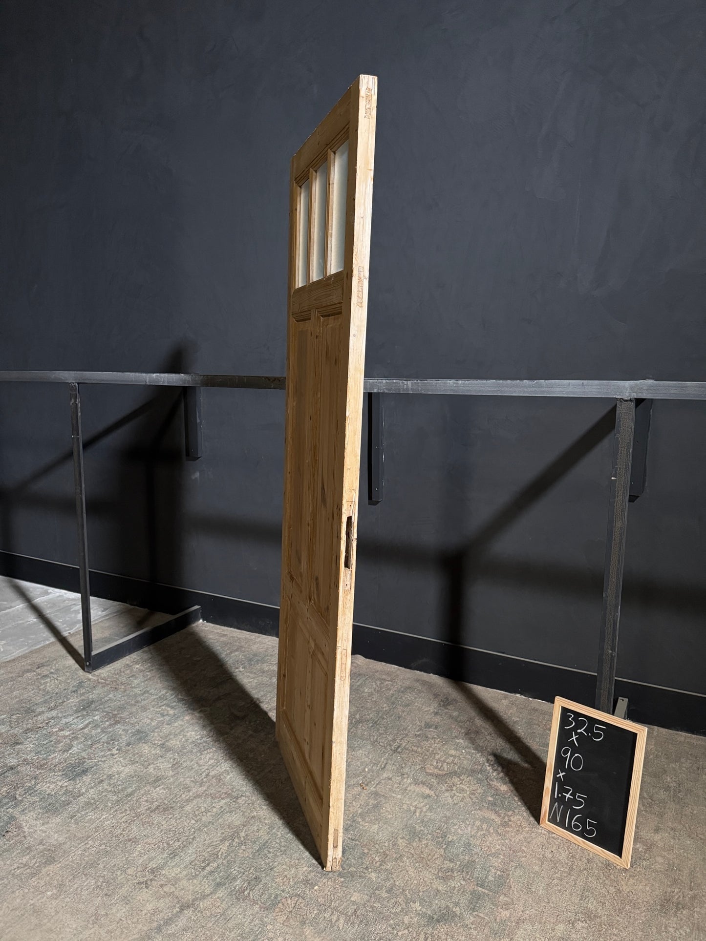 Antique Obscured Glass 3 Lite Single Door - 32.5x90 - N165