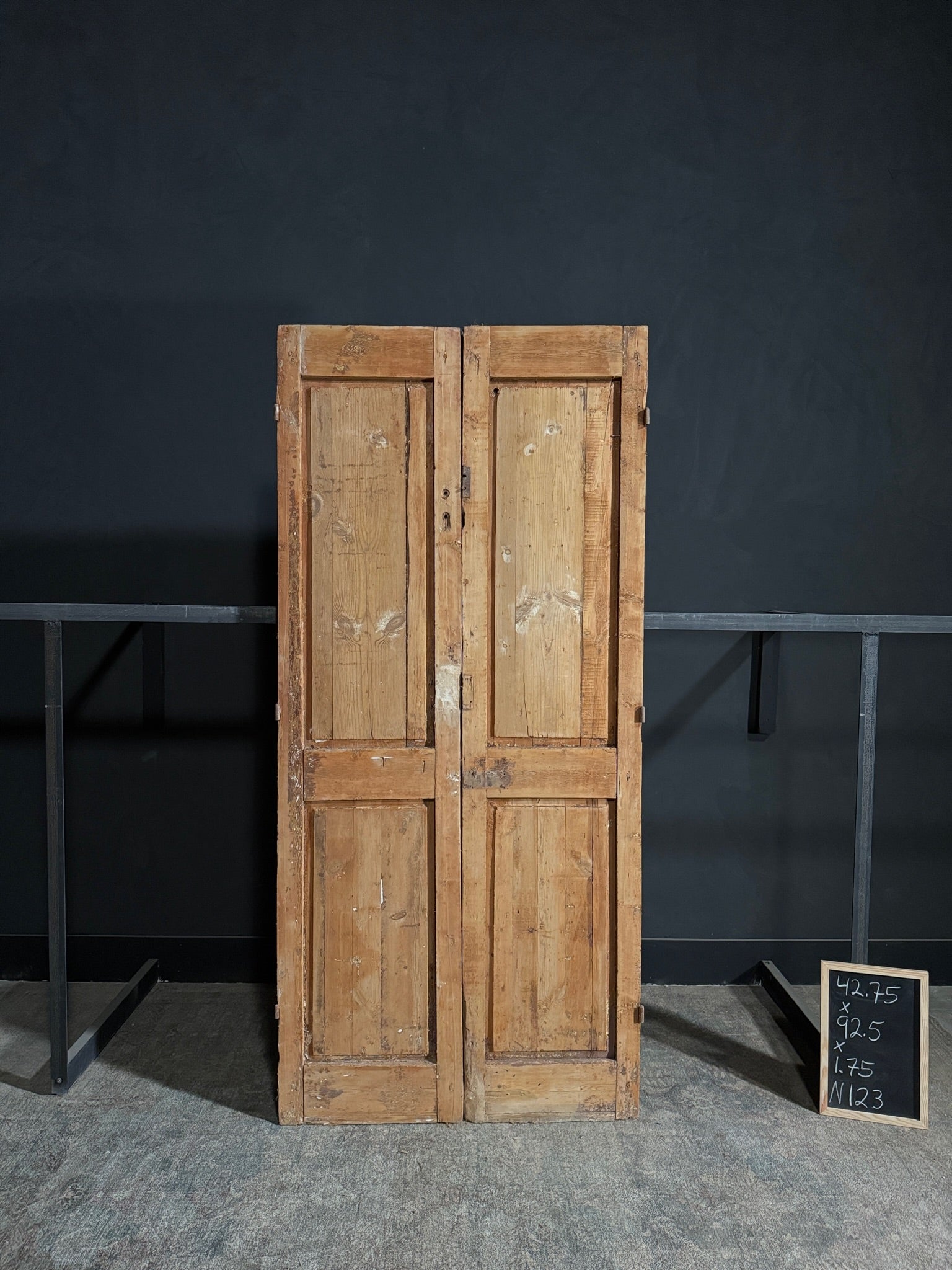 Antique 2 Panel Solid Double Doors - 42.75x92.5 - N123
