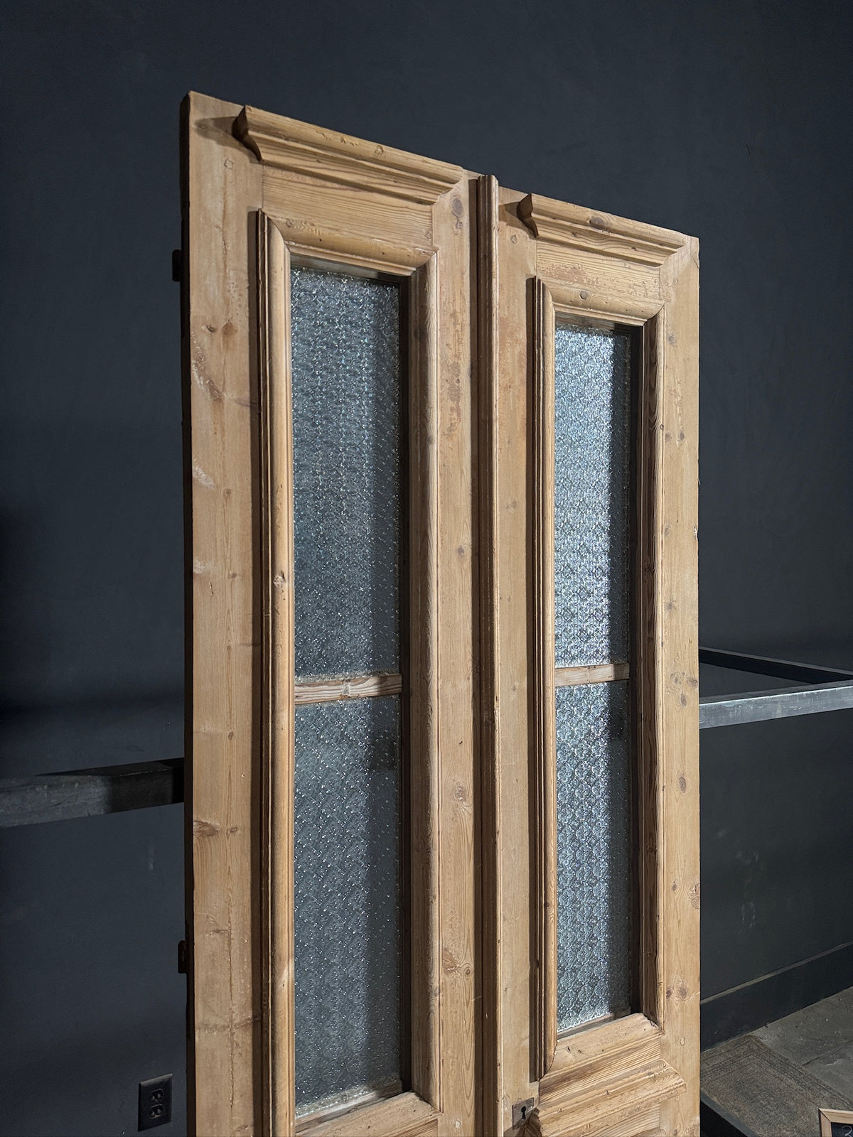 Antique Obscured Glass 1 Lite French Doors - 37.75x96 - N657