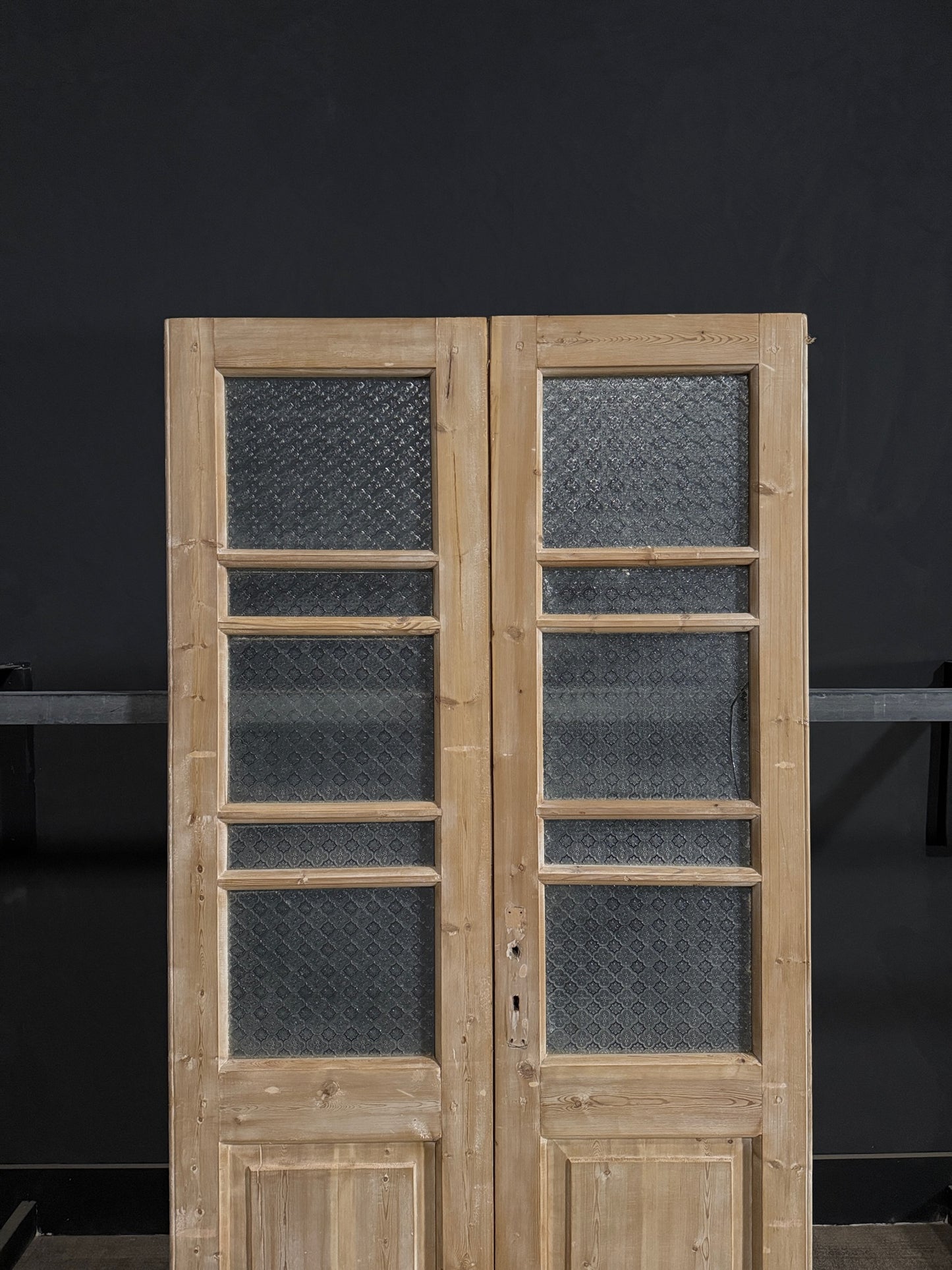 Antique Obscured Glass 4 Lite French Doors - 40.25x84 - N389