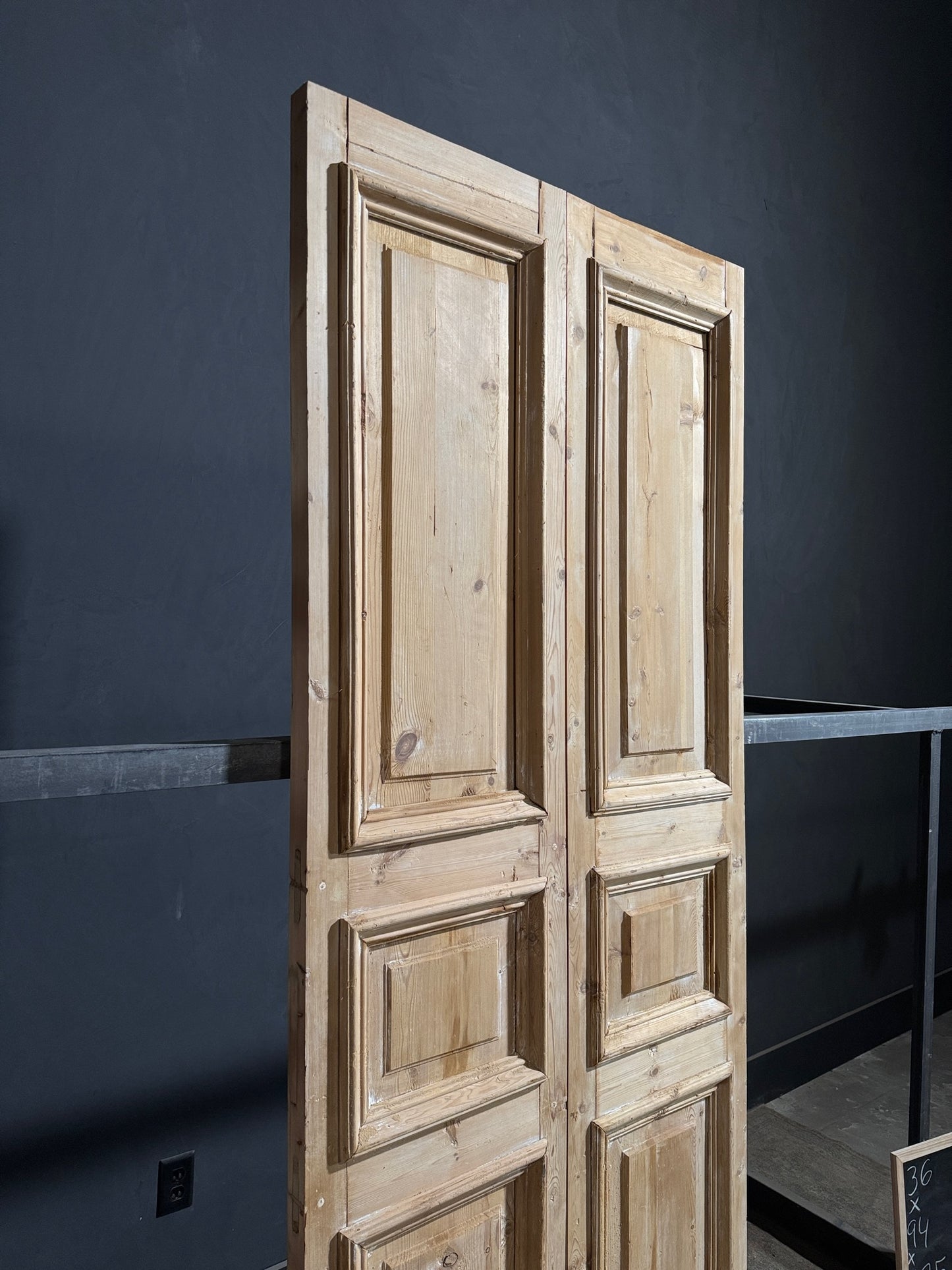 Antique 3 Panel Solid Double Doors - 36x94 - N265