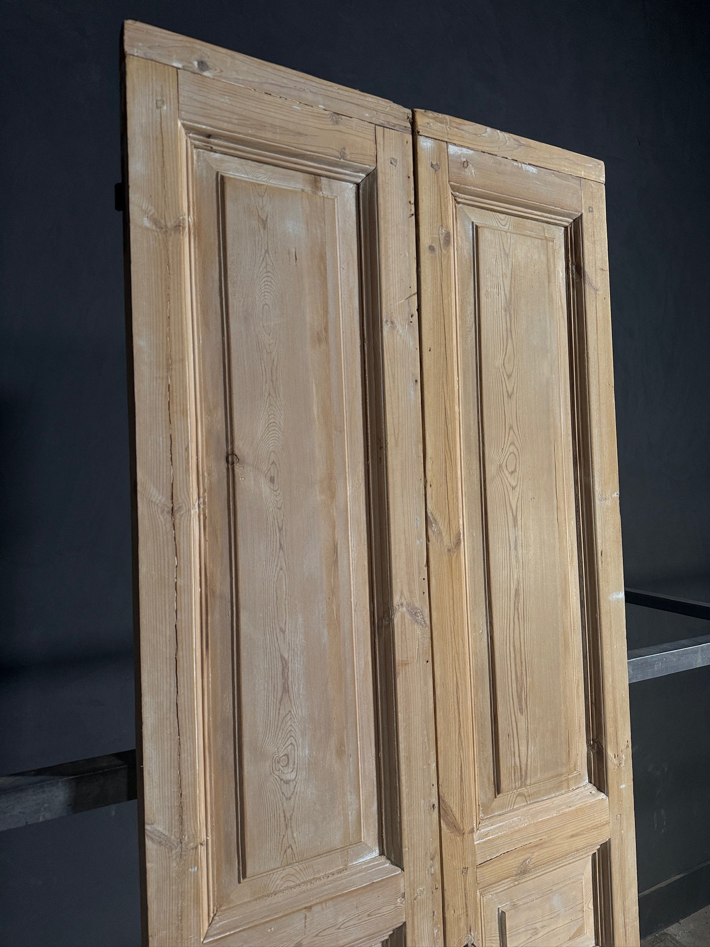 Antique 3 Panel Solid Double Doors - 37.25x100.5 - N611
