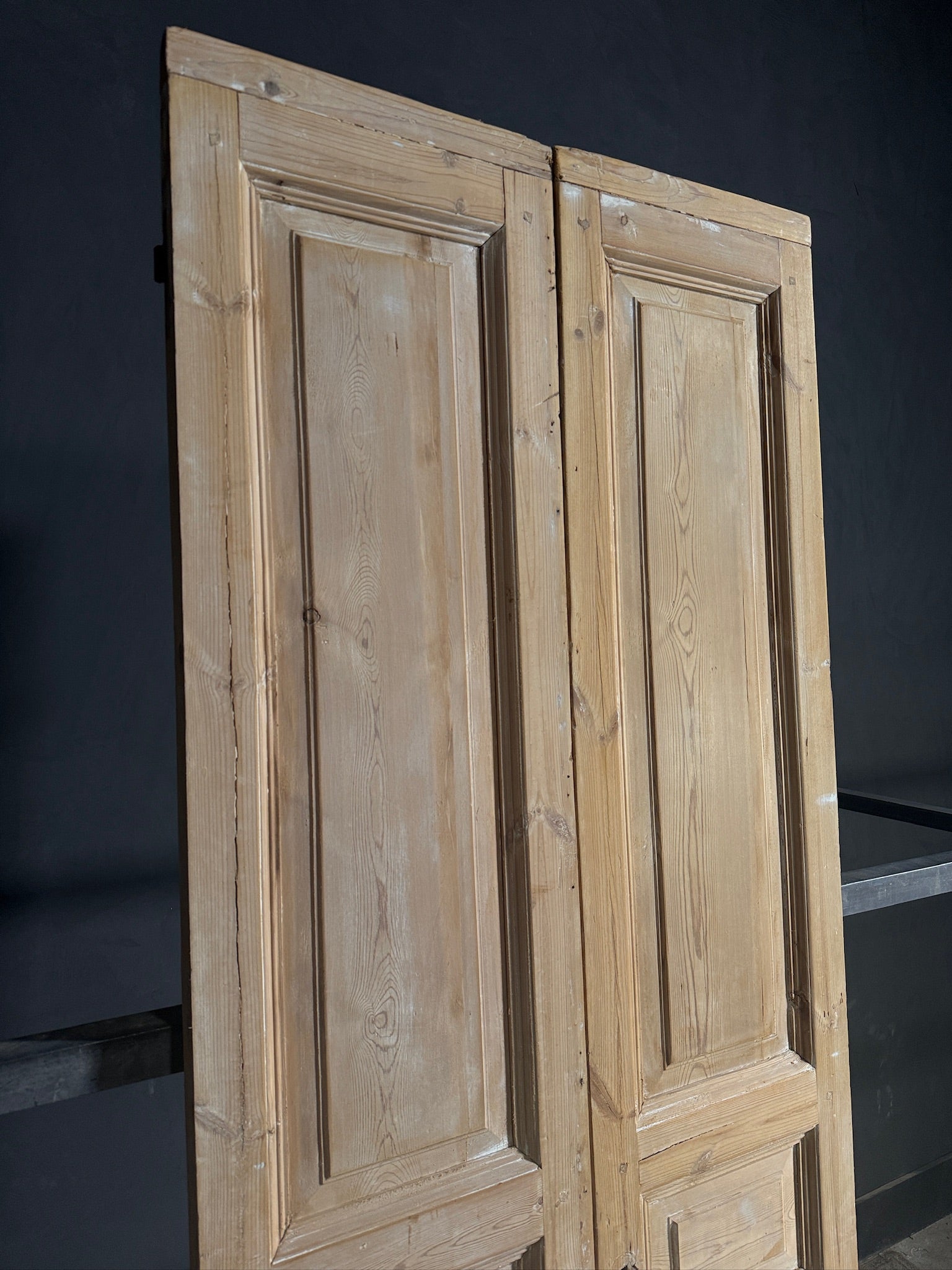 Antique 3 Panel Solid Double Doors - 37.25x100.5 - N611