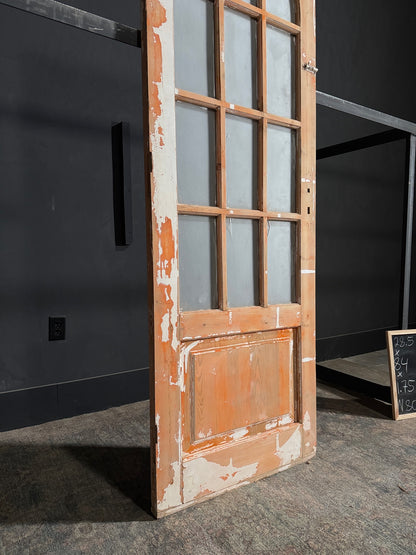 Antique Glass 12 Lite Arched Single Door - 28.5x84 - N80