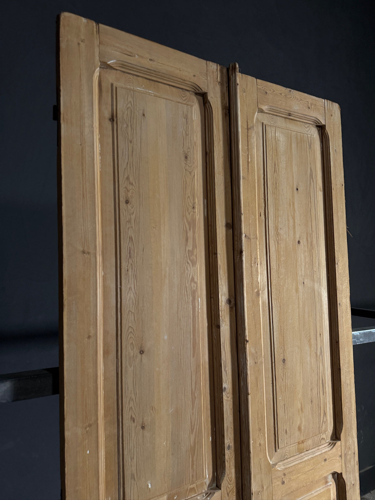 Antique 3 Panel Solid Double Doors - 40.5x94 - N607