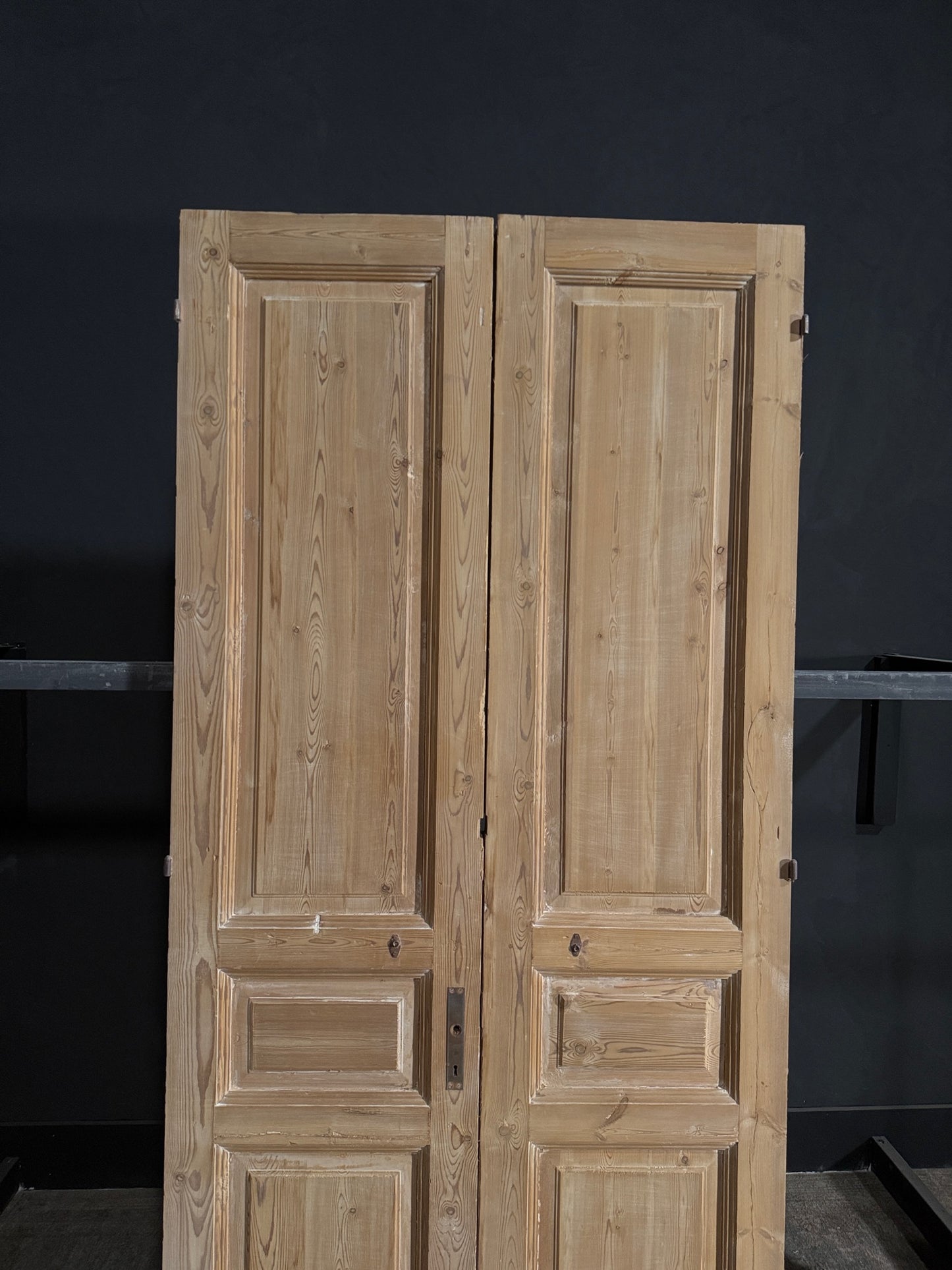 Antique 3 Panel Solid Double Doors - 44x92 - N87