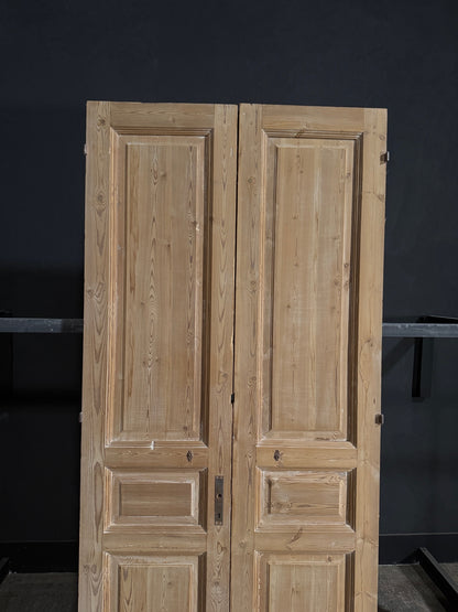 Antique 3 Panel Solid Double Doors - 44x92 - N87