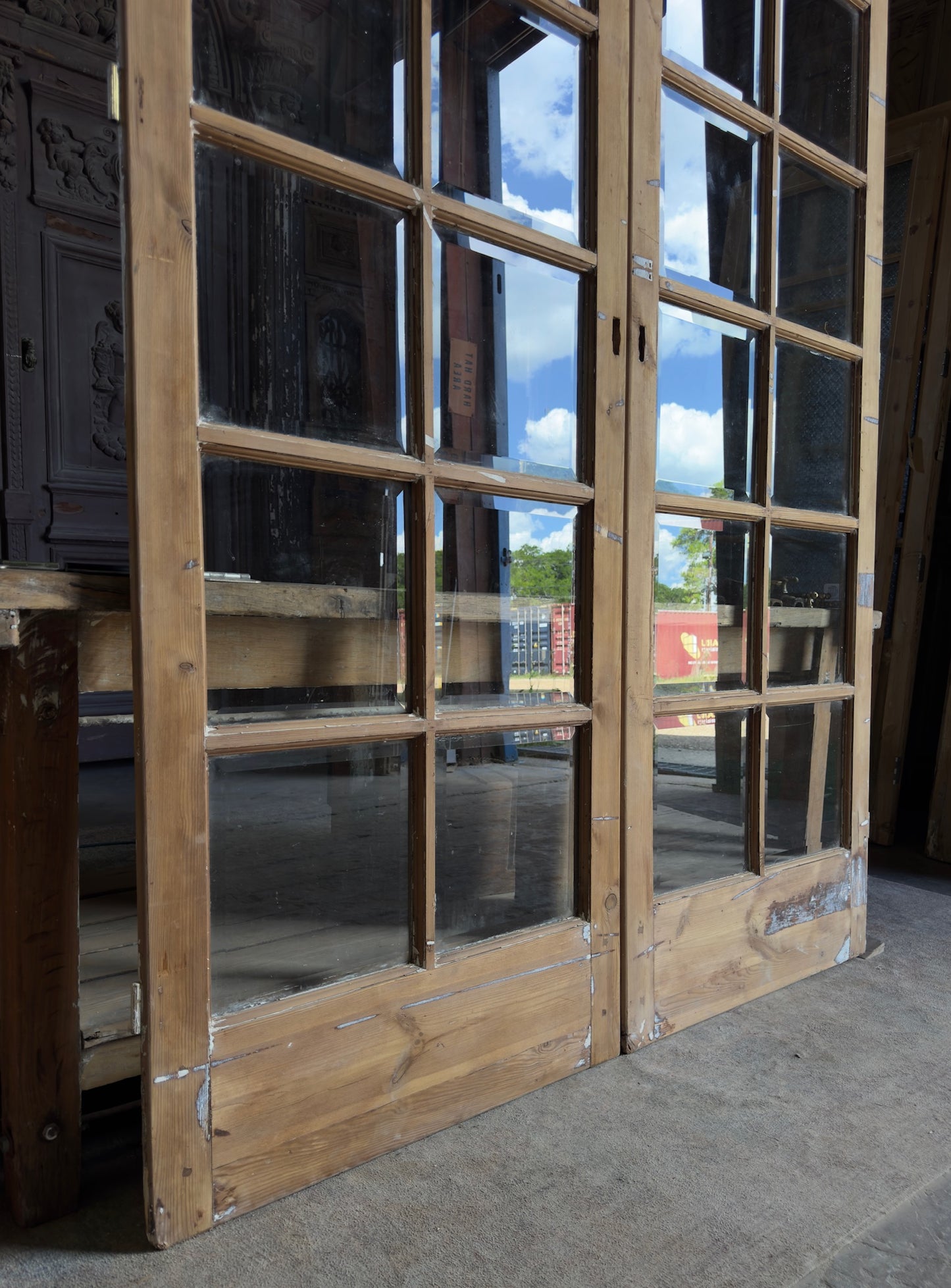 Antique Glass 12 Lite French Doors - 65.25x97.5 - L672