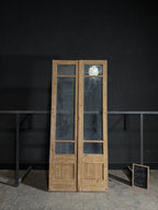 Antique Obscured Glass French Doors - 43.75x100.25 - N490