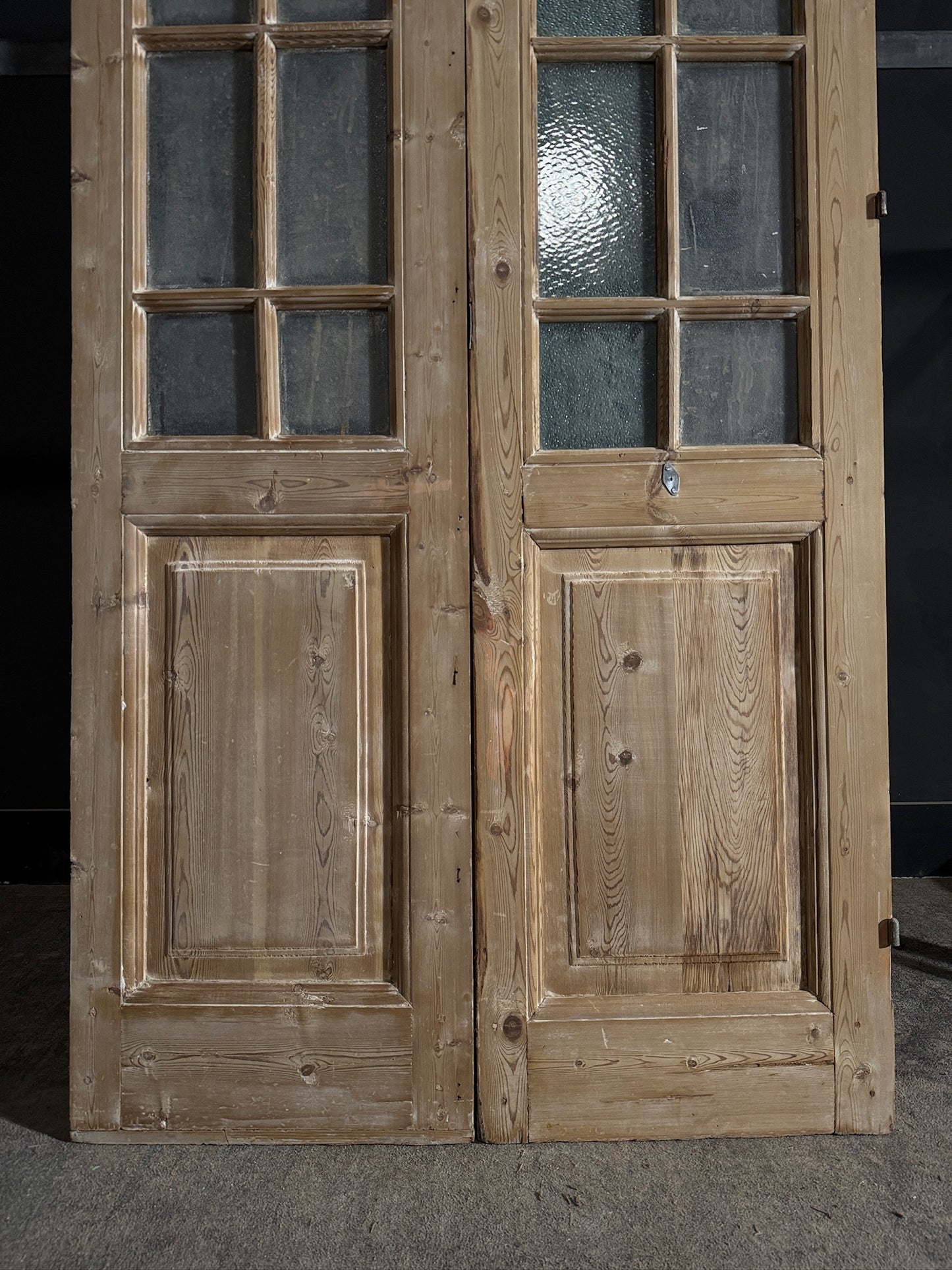 Antique Obscured Glass French Doors - 42.75x97.75 - N493