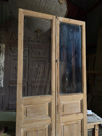 3 Panel Antique Glass French Doors - 42.75x98 J459