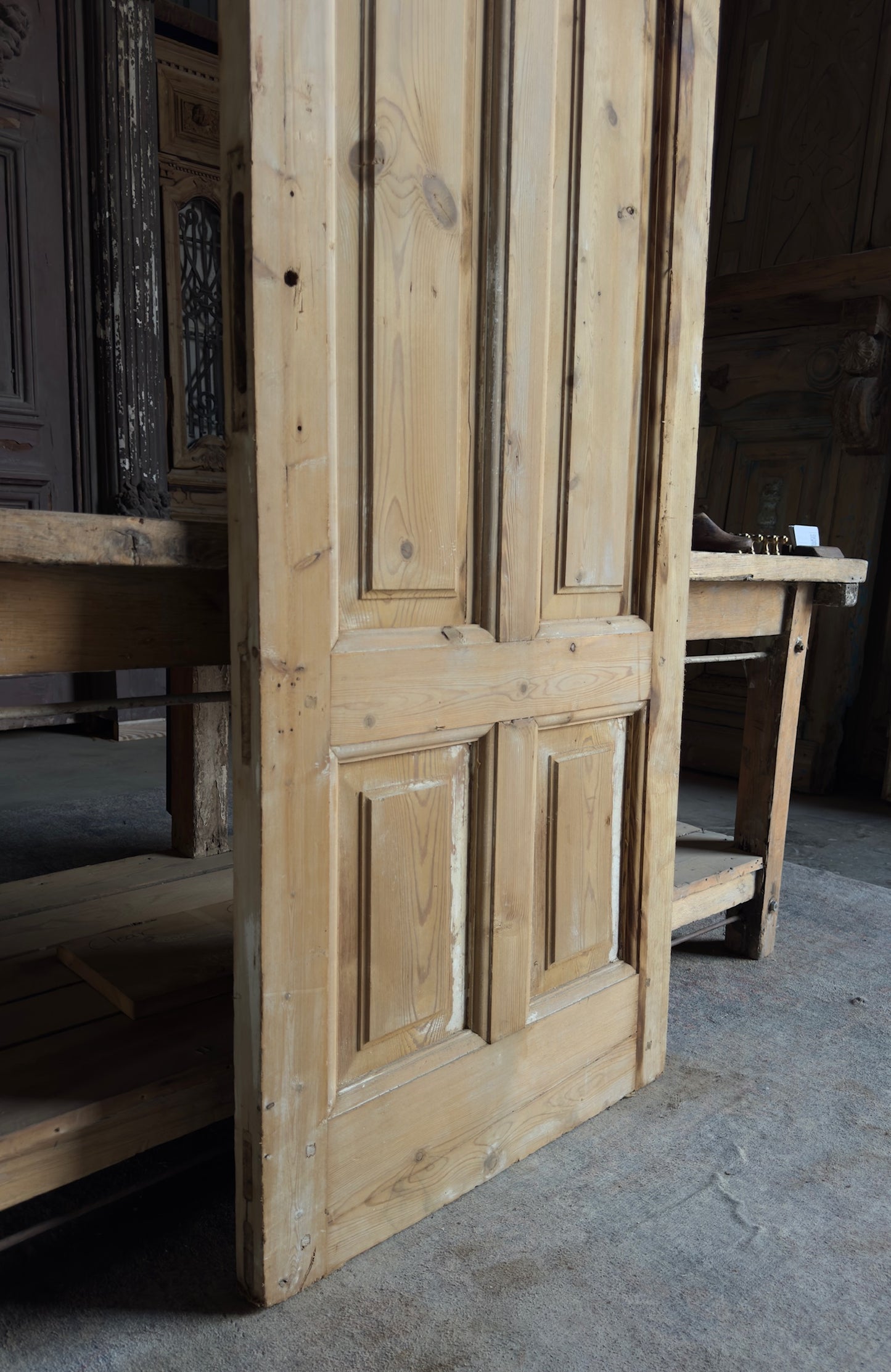 4 Panel Single Solid Antique Door - 28.5x82 - L189