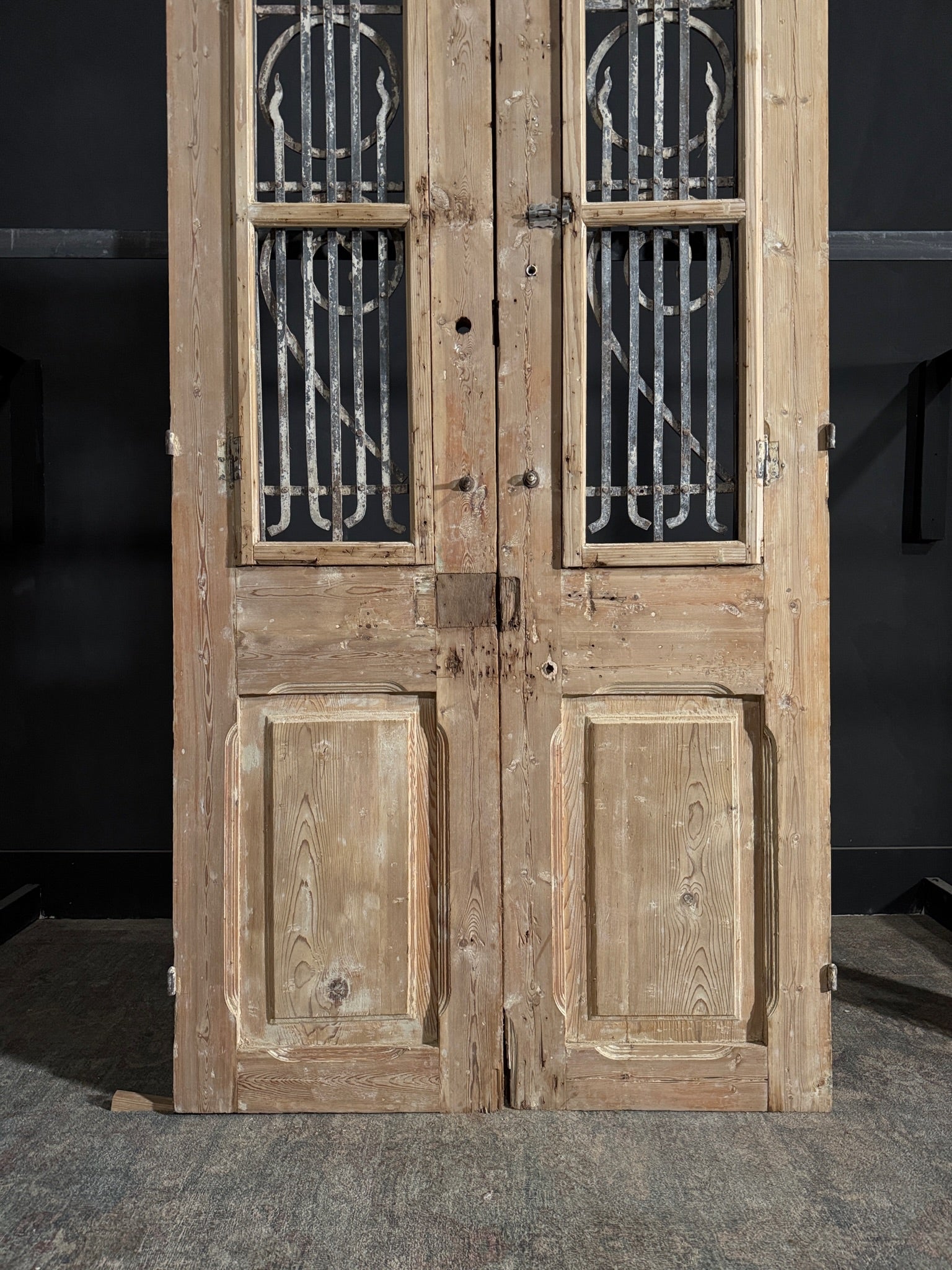 Antique Iron French Doors - 43.75x92 - N101