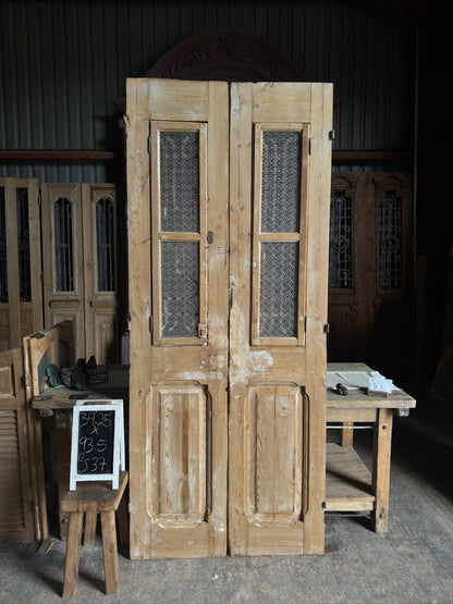 19th Century Antique Iron French Doors - 39.25x93.5 J37