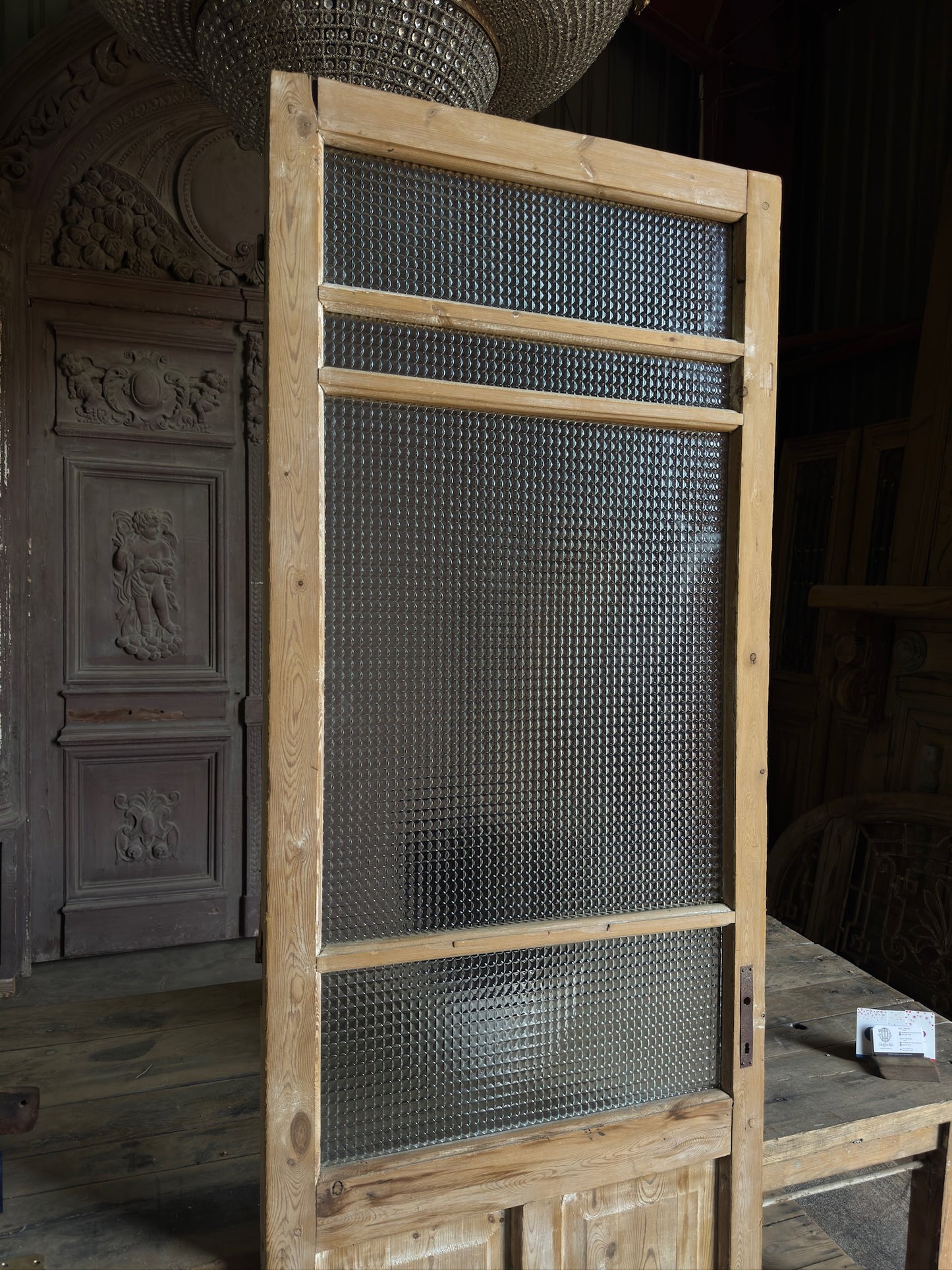 Single Antique Glass Door - 28.5x88 J573