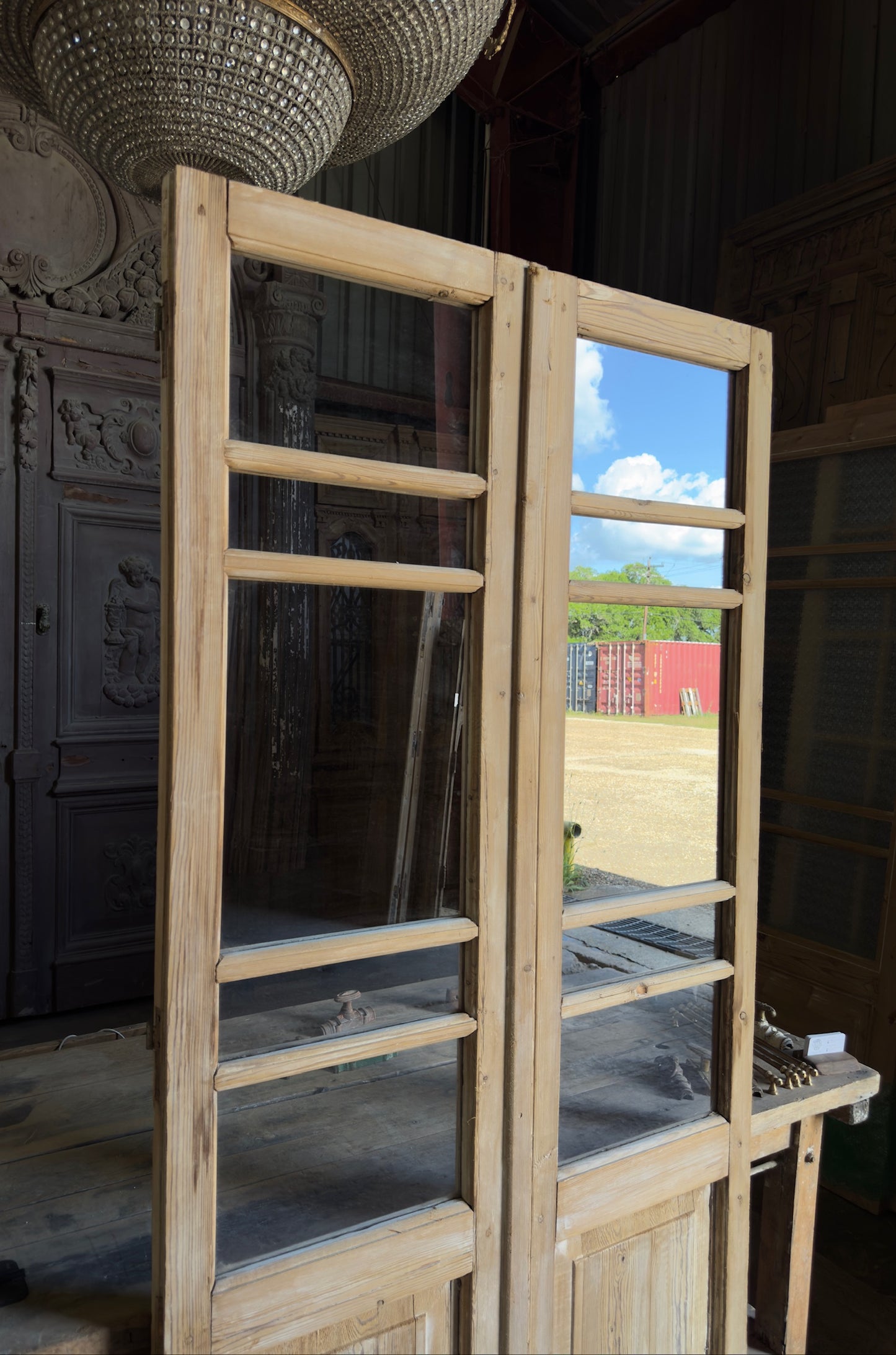 Antique Glass 5 Lite French Doors - 39.75x84 - L700