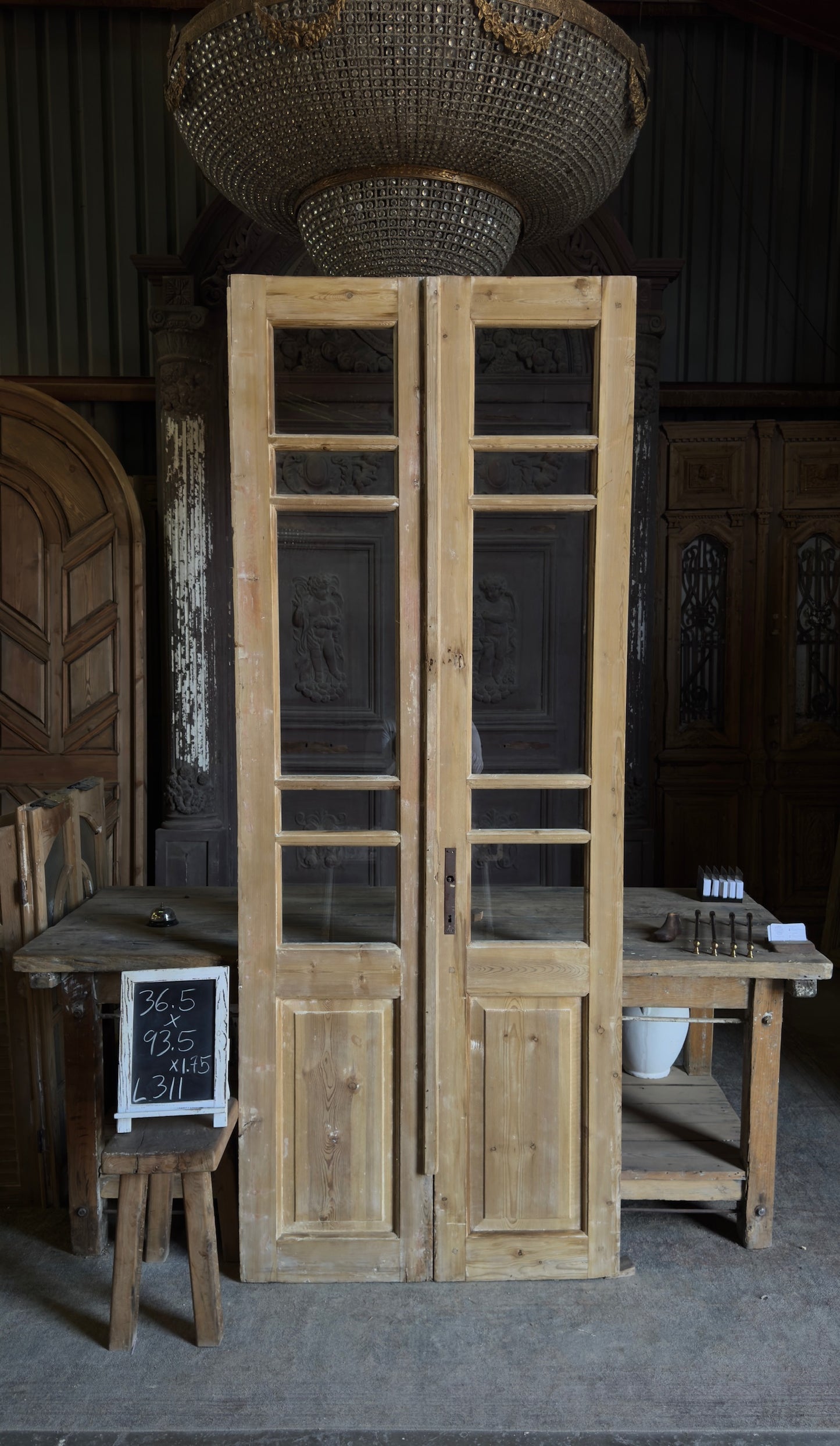 Glass Antique French Doors - 36.5x93.5 - L311