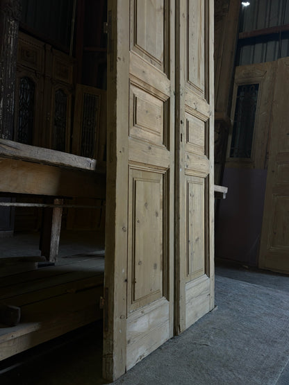 3 Panel Antique Solid French Doors - 39.5x94 - L98