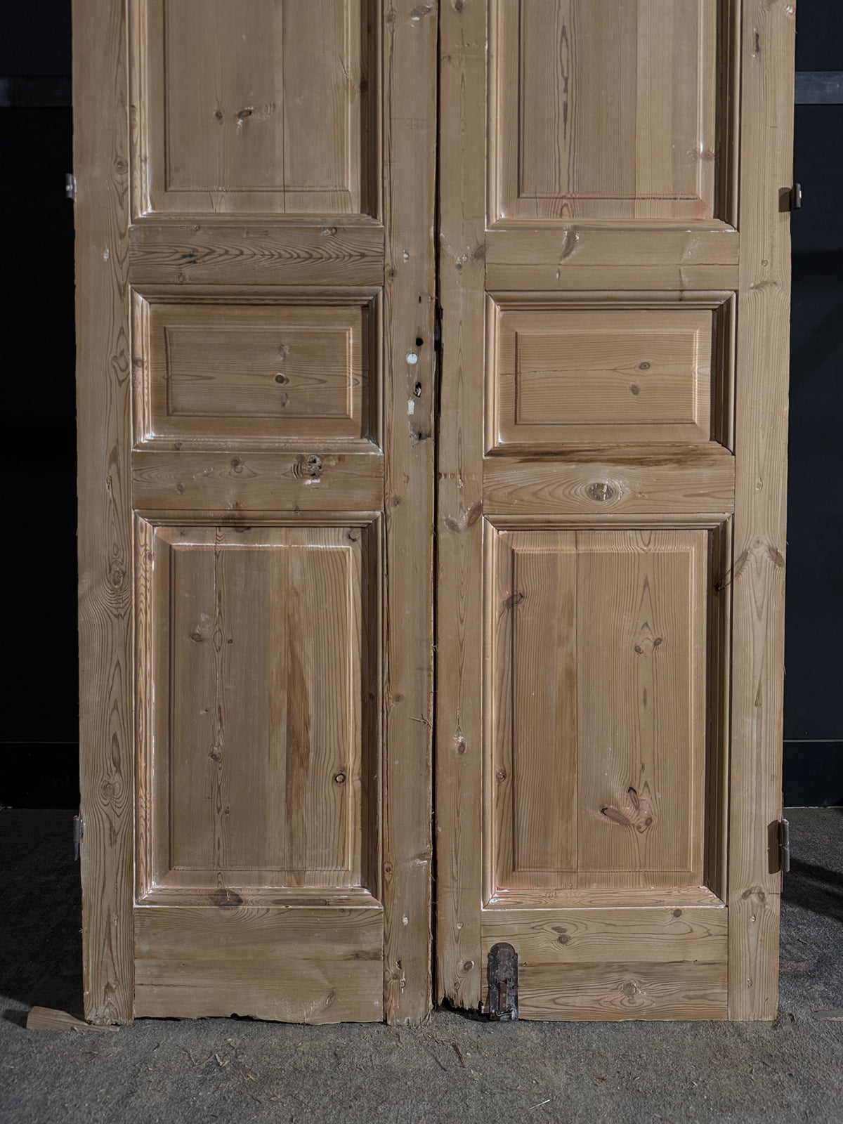 Antique 3 Panel Solid Double Doors - 43.5x97.25 - N566
