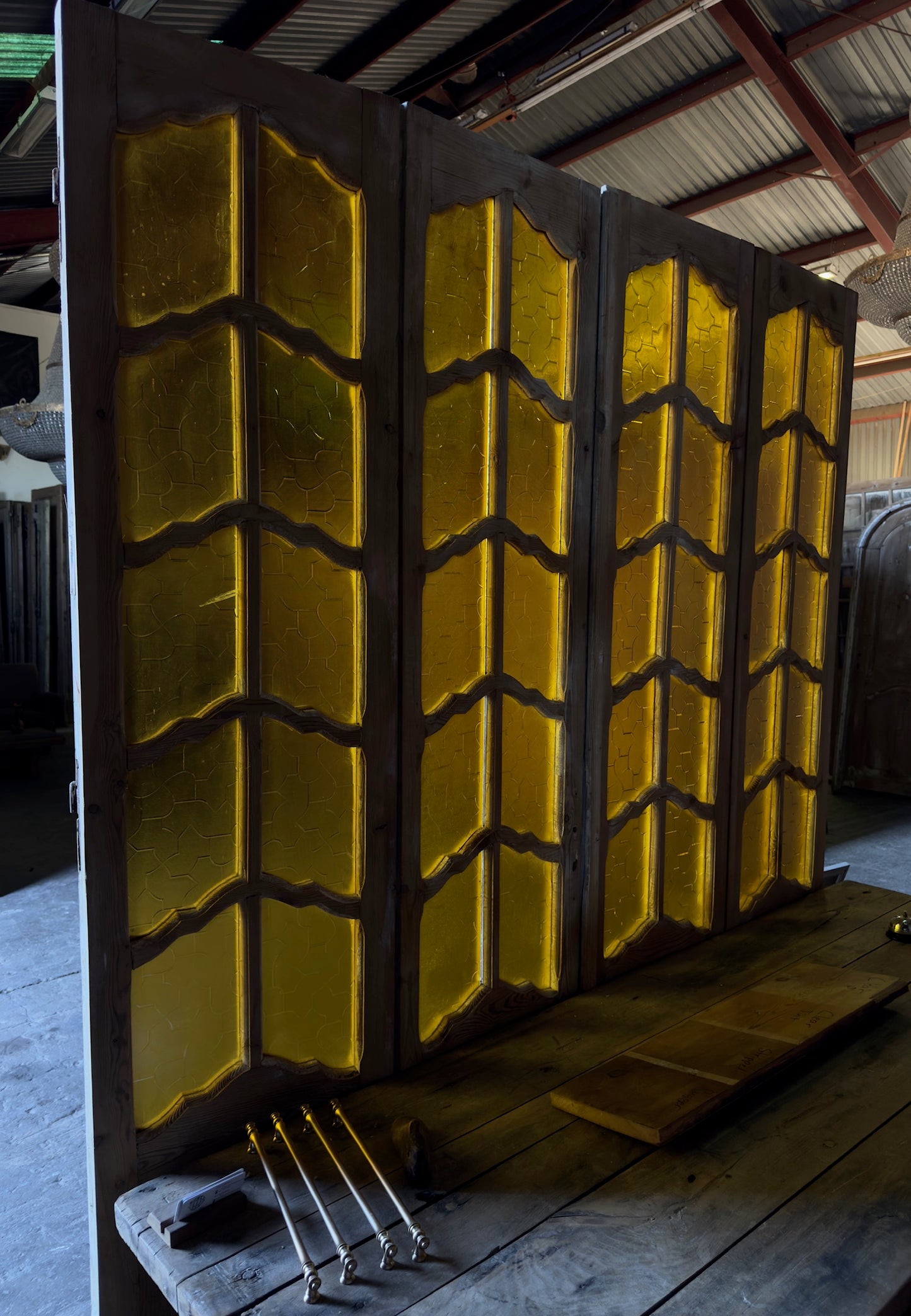 Antique French Provincial Glass Door Unit - 75.5x92.5 - L319