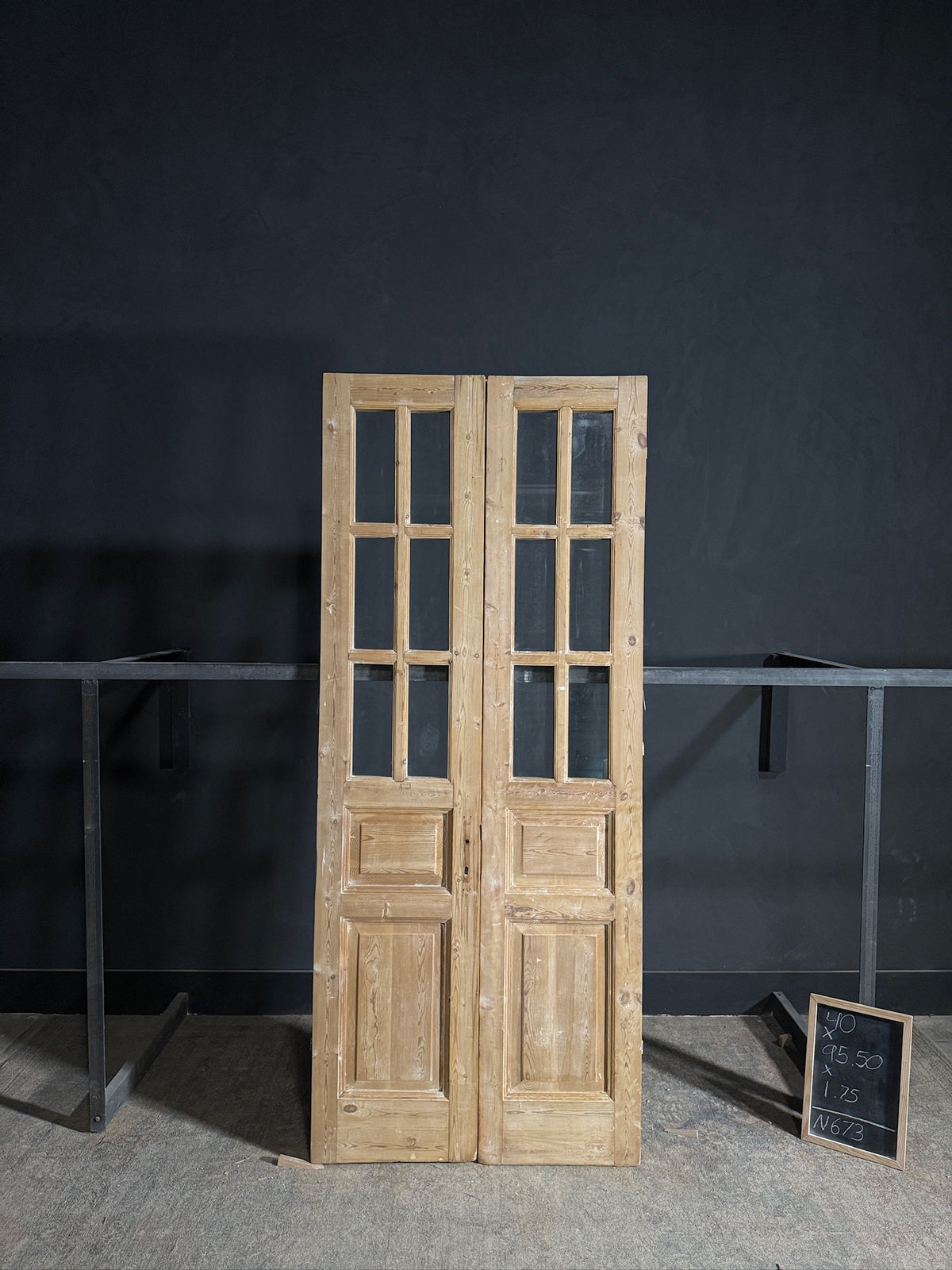 Antique Glass 6 Lite French Doors - 40x95.5 - N673