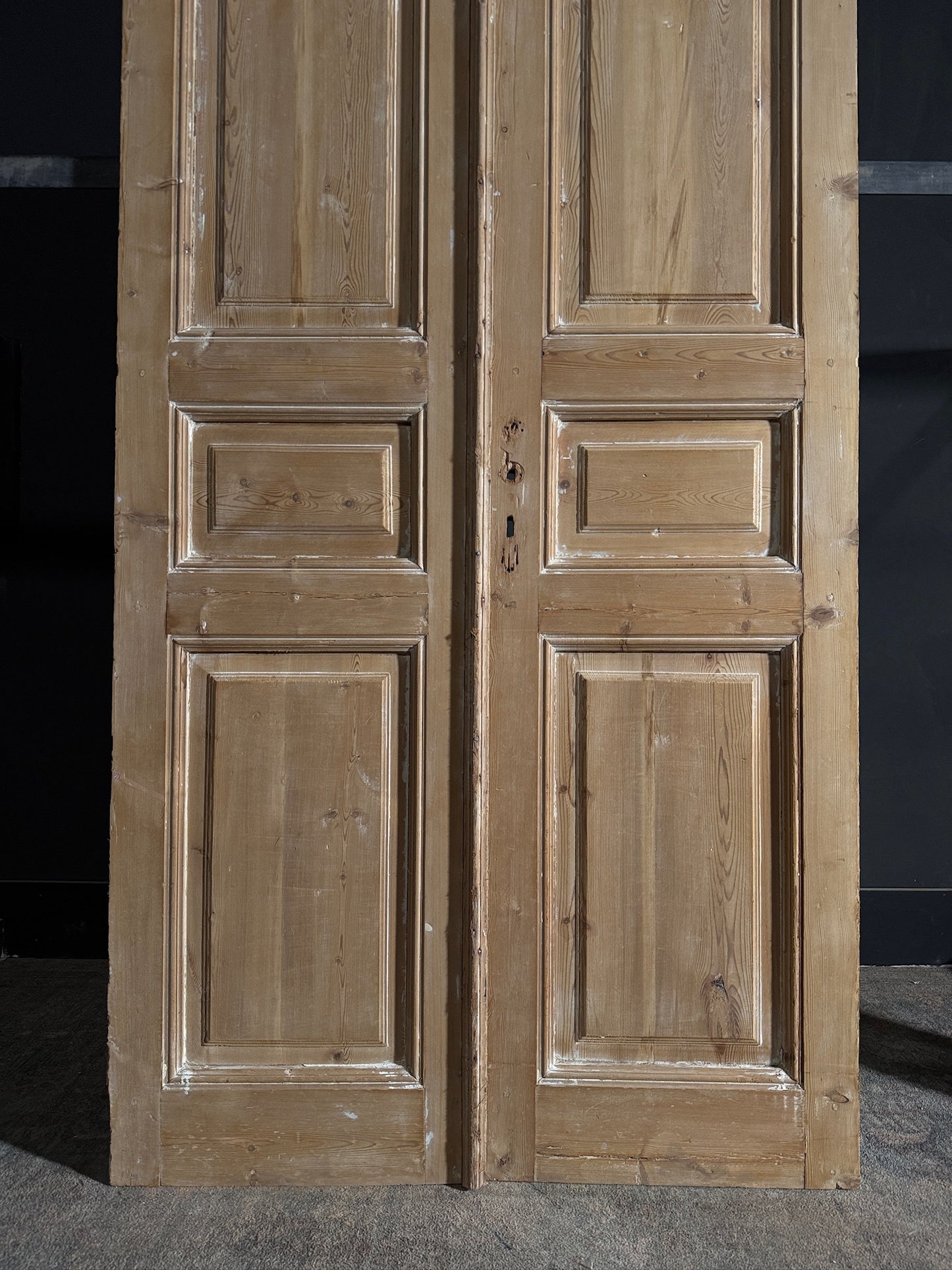 Antique 3 Panel Solid Double Doors - 42.75x96 - N593