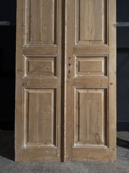 Antique 3 Panel Solid Double Doors - 42.75x96 - N593