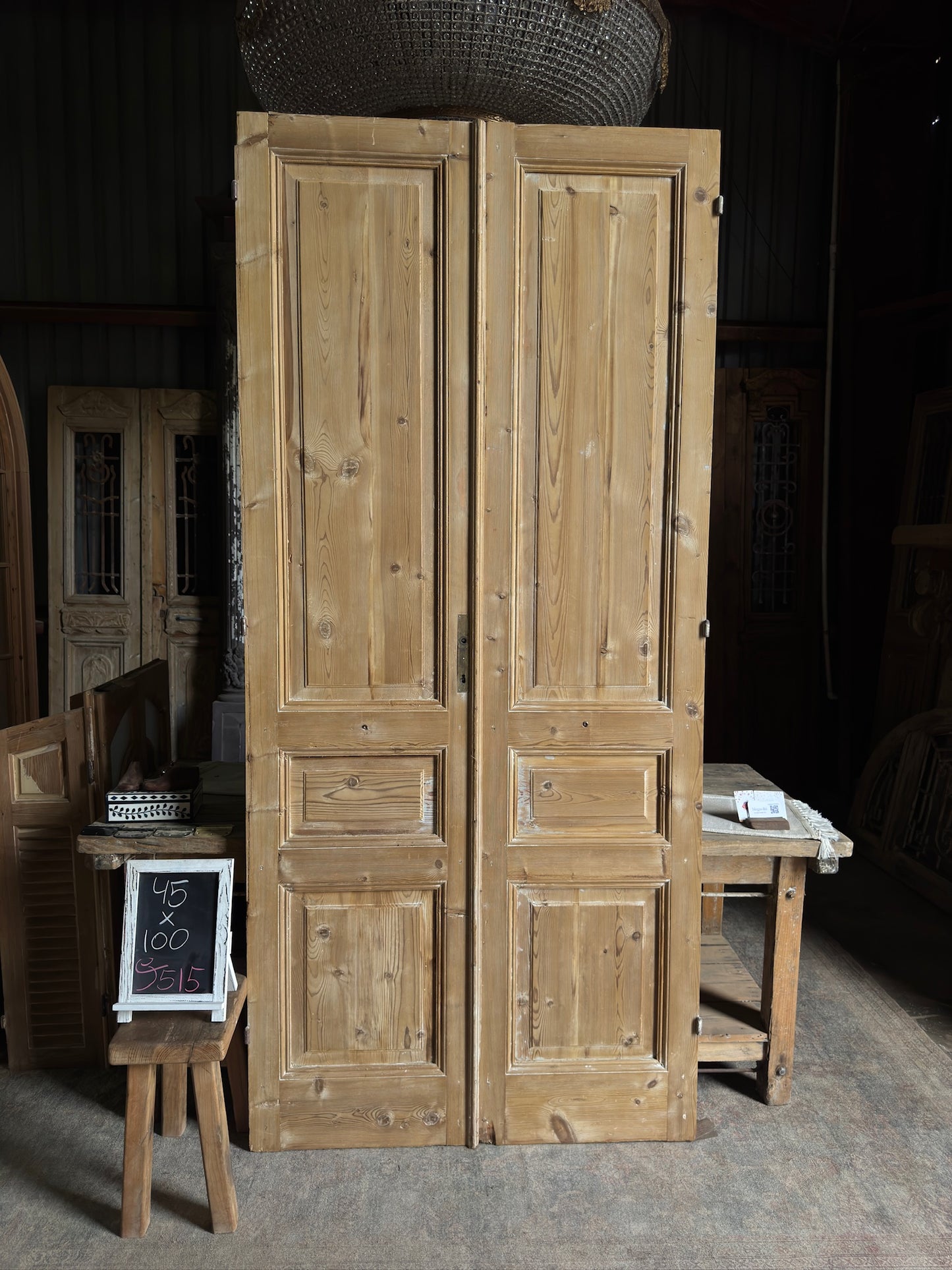 Solid French Antique Doors - 45x100 J515