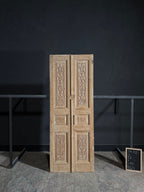 Antique Carved 3 Panel Double Doors - 34.75x92 - N121