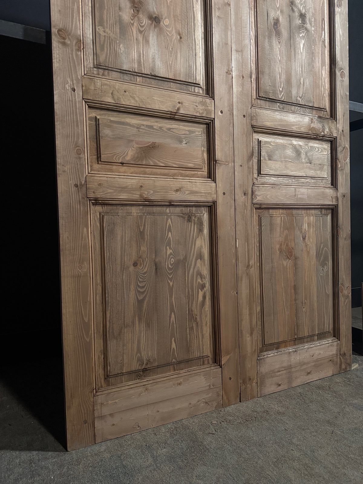 Handcrafted 3 Panel Solid French Doors - 62x96 - N807