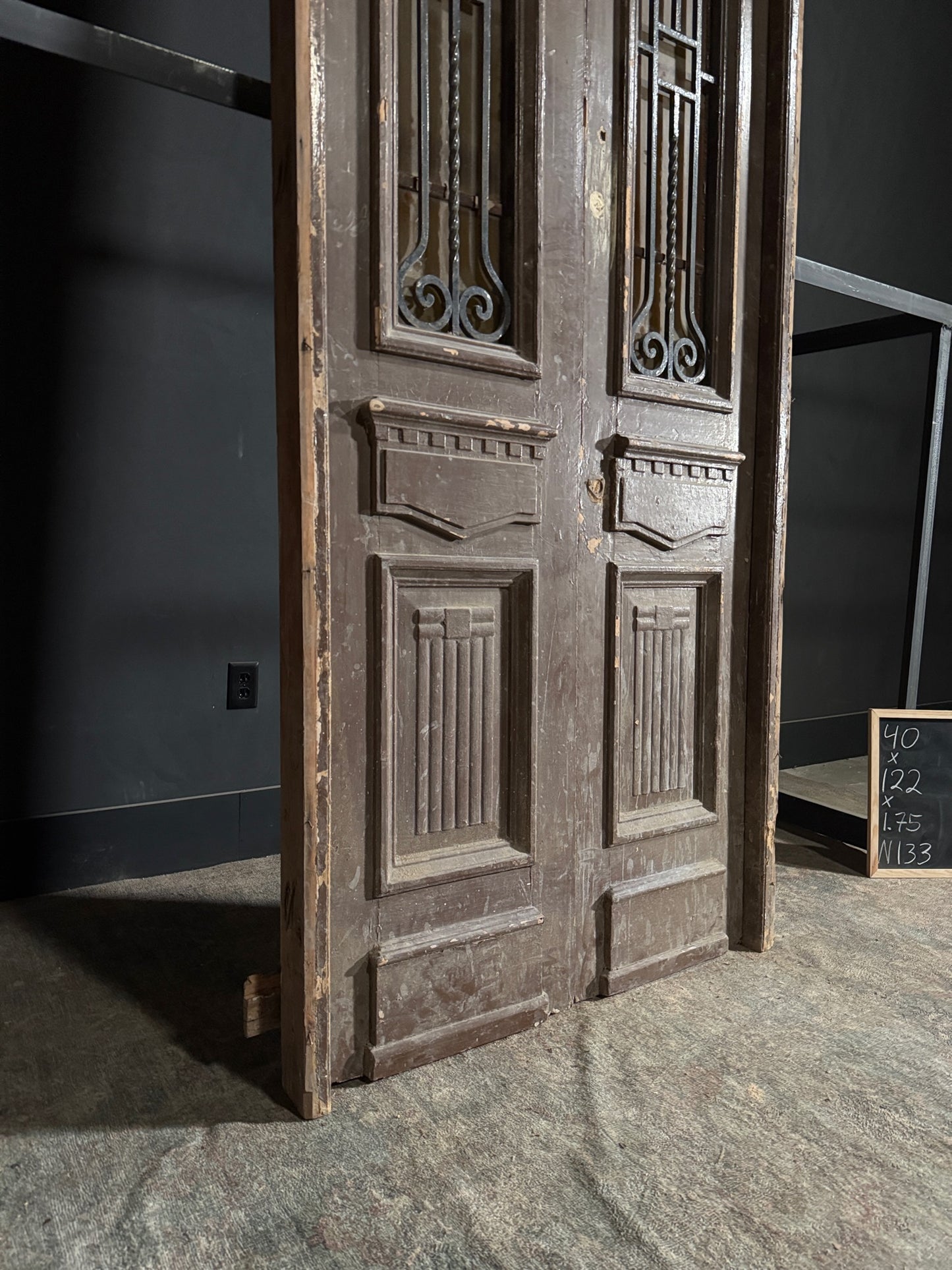 Antique Iron French Doors - 40x122 - N133