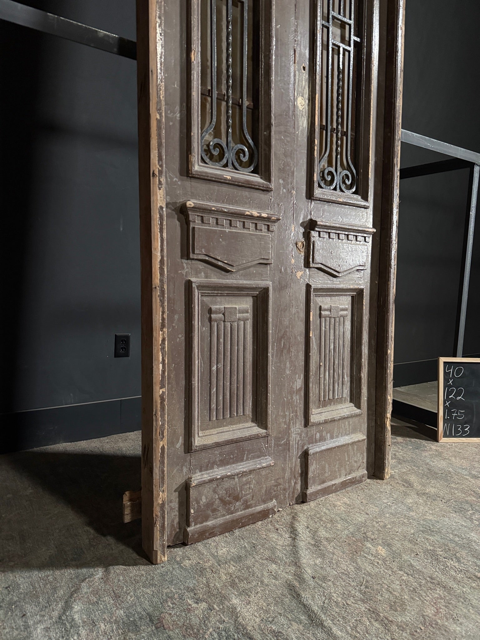 Antique Iron French Doors - 40x122 - N133