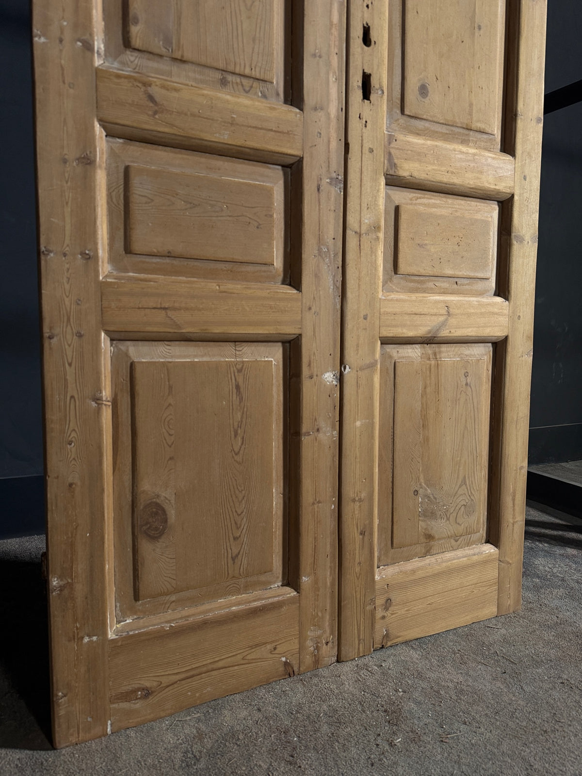 Antique 3 Panel Solid Double Doors - 39.5x92.5 - N622