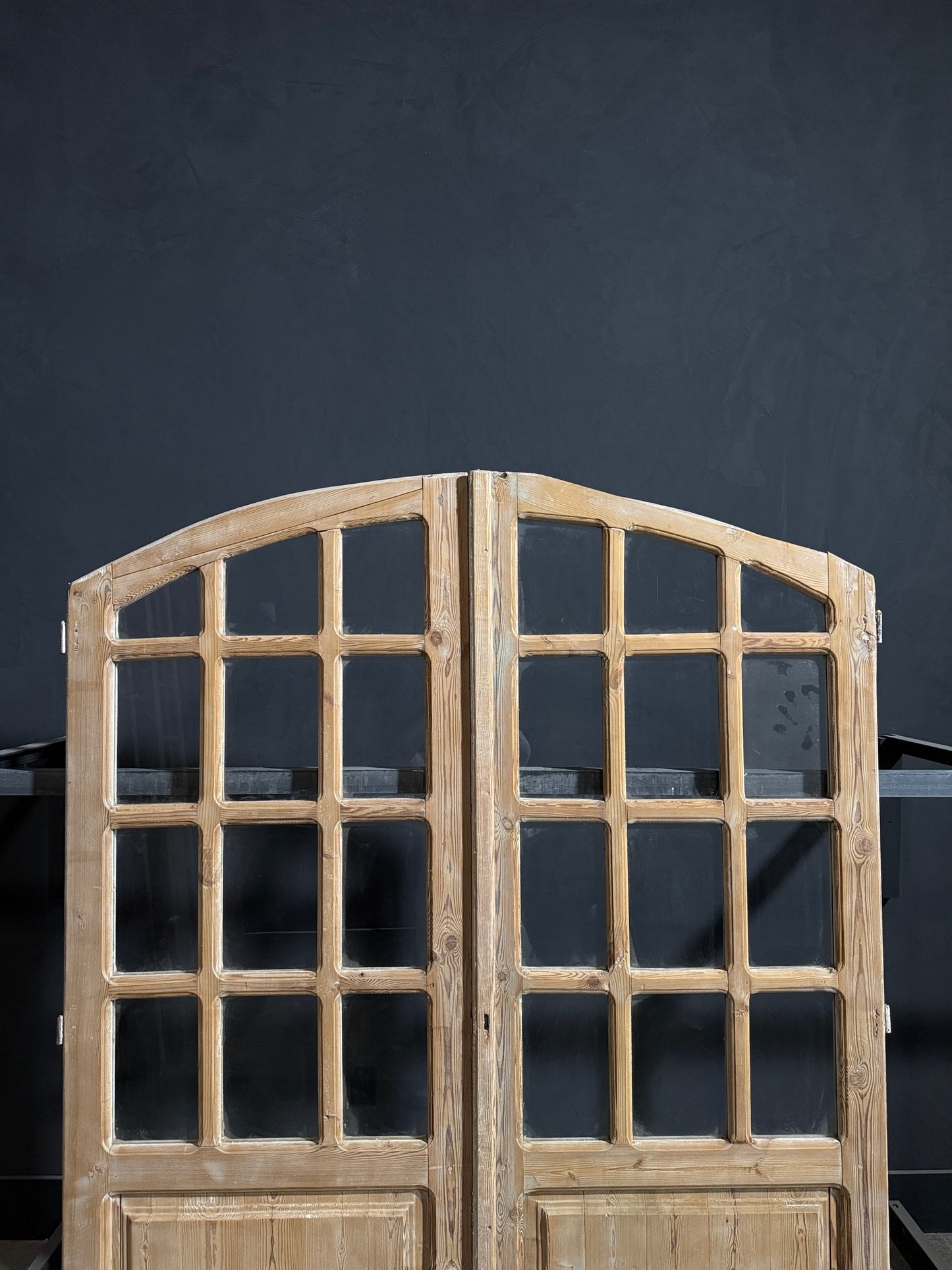 Antique Glass 11 Lite Arched French Doors - 65.5x84 - N247