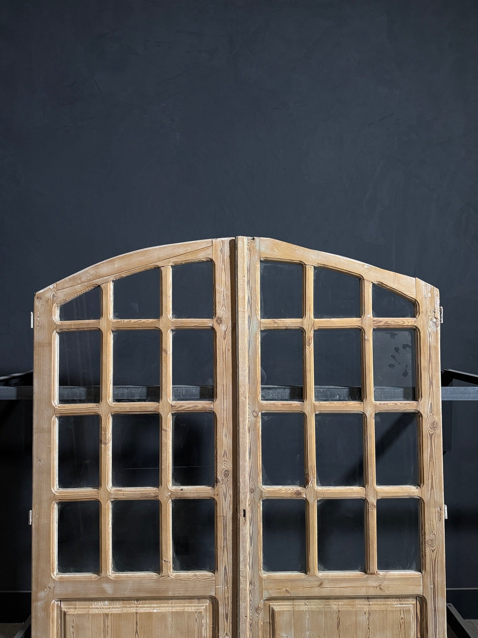 Antique Glass 11 Lite Arched French Doors - 65.5x84 - N247