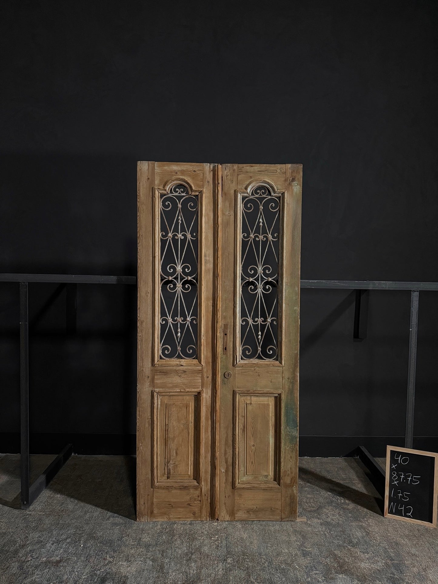 Antique Iron French Doors - 40x87.75 - N42